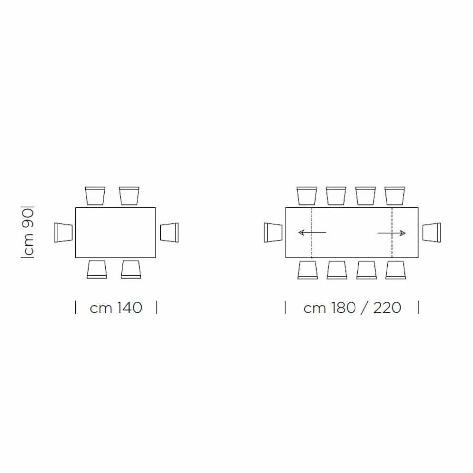 Masa extensibila pana la 300 cm din Fenix si Otel Made in Italy - Settimmio Viadurini