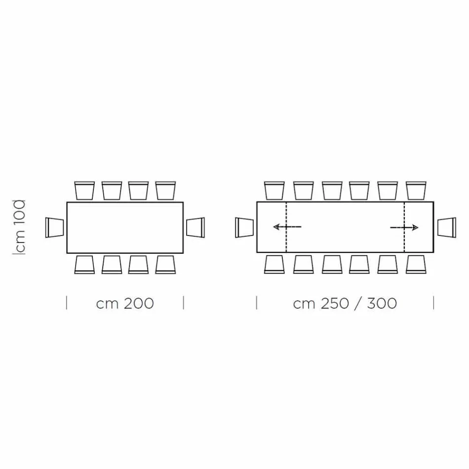Masa extensibila pana la 300 cm din Fenix si Otel Made in Italy - Settimmio Viadurini