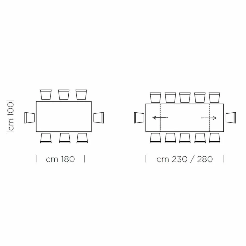 Masa extensibila pana la 300 cm din Lemn si Otel Made in Italy - Settimmio Viadurini