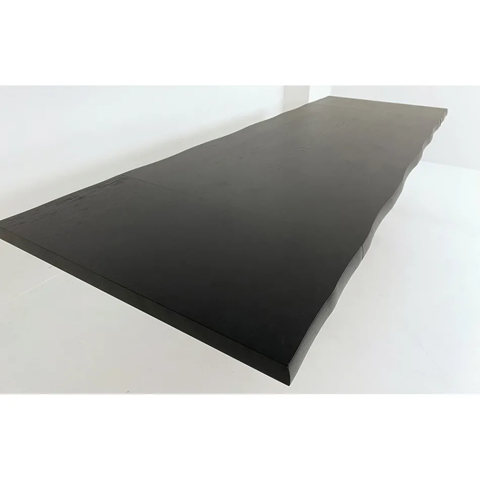 Masa extensibila pana la 300 cm din lemn furniruit si sticla - Ruptura Viadurini