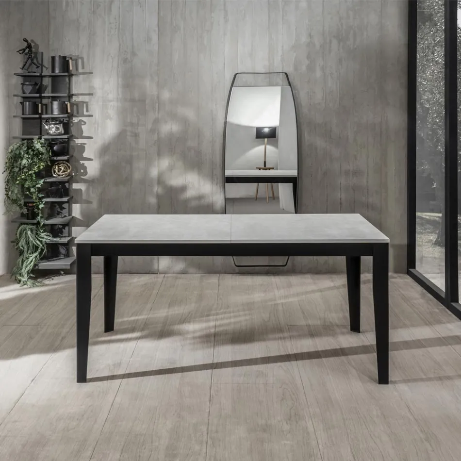 Masa extensibila pana la 316 cm din melamina si baza metalica - tamaie Viadurini