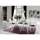 Masă extensibilă de până la 350cm în nuc alb Tanganika lucioasă, Leomas Viadurini