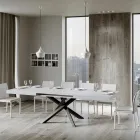 Masa extensibila pana la 440 cm din fier antracit si lemn Made in Italy - Graffo Viadurini