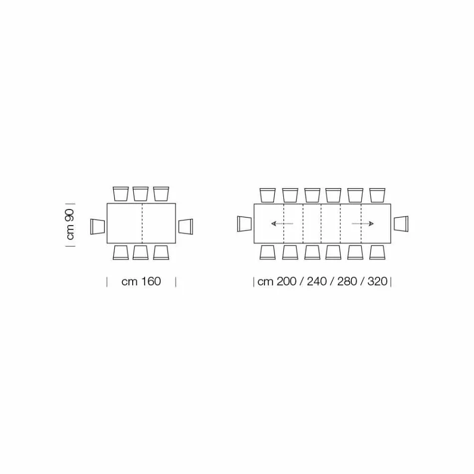 Masa extensibila pana la 470 cm din lemn furniruit Made in Italy – Gordito Viadurini