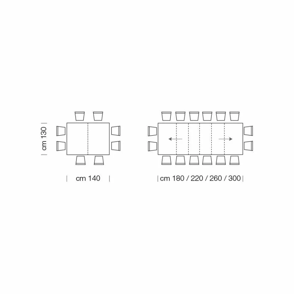 Masa extensibila pana la 470 cm din lemn furniruit Made in Italy – Gordito Viadurini