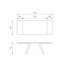 Mese din furnir de stejar extensibil si Travis black metal Viadurini