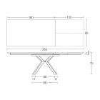 Masa extensibila din ceramica neagra lustruita Calacatta Starlit - Balia Viadurini