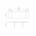 Tavă extensibilă din furnir de stejar cu picioare de sticlă Nico Viadurini