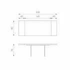 Tavă extensibilă din furnir de stejar cu picioare de sticlă Nico Viadurini