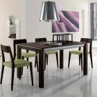 Masă extensibilă din lemn de frasin cu benzi laterale vopsite în gri - Ketla Viadurini