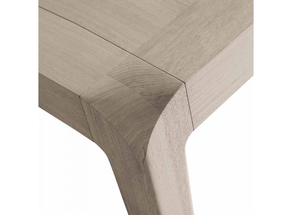 Tabelul de masă din lemn natural de nuc design modern gri Matis Viadurini