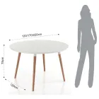 Masă extensibilă din lemn, podea alb mat Ian Viadurini