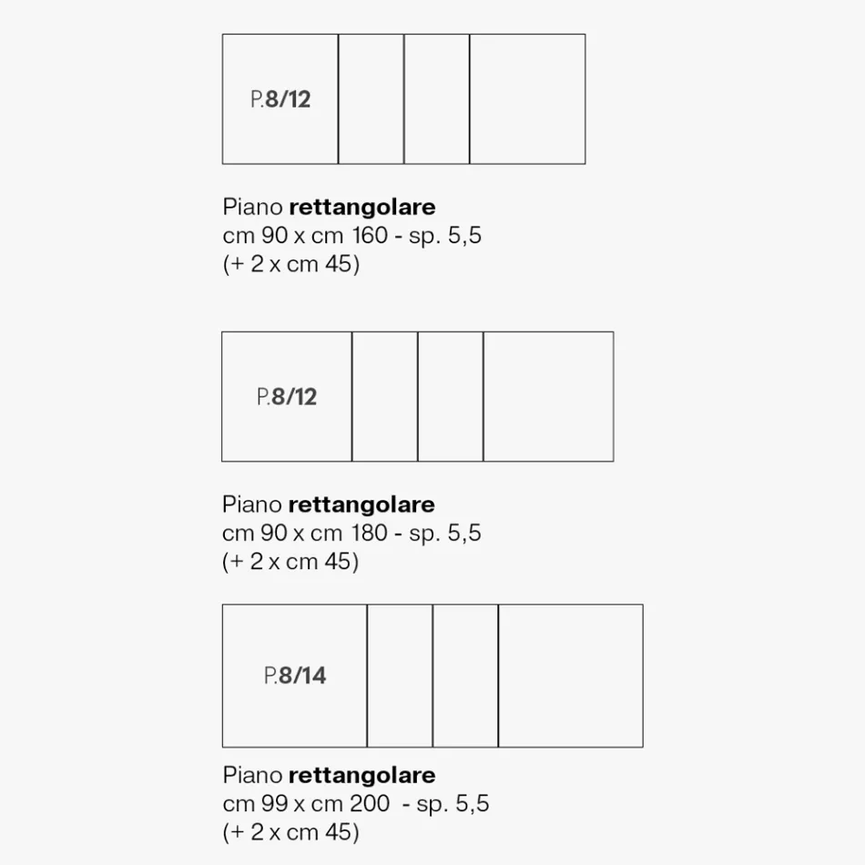 Masa extensibila din melaminata in 2 finisaje diferite Made in Italy - Tecna Viadurini