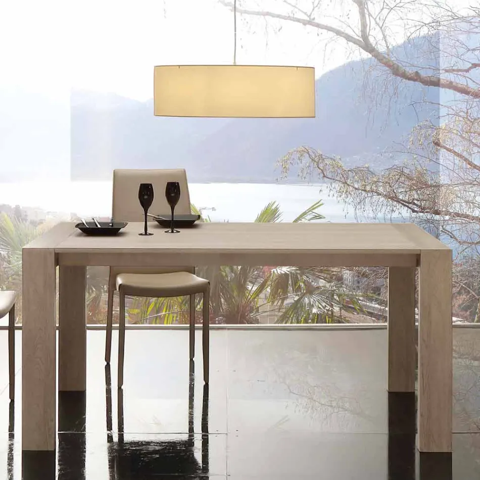 Masă extensibilă din melamină și mdf modern Jesi Viadurini