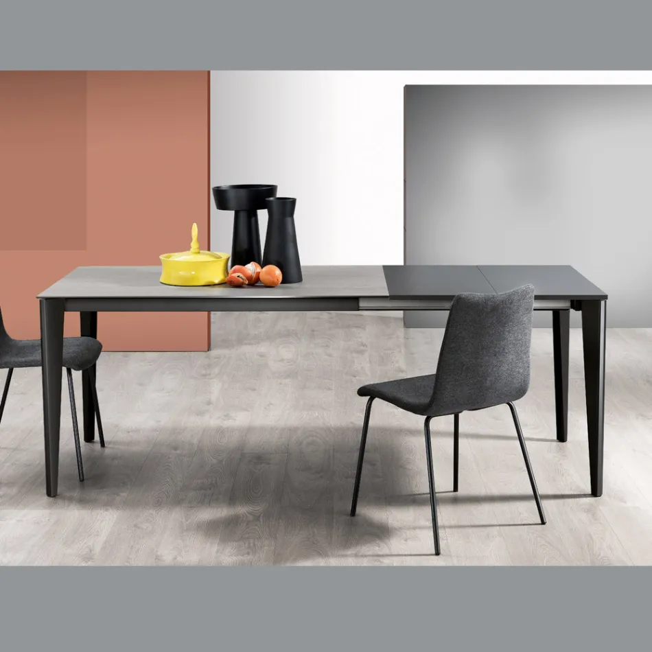 Masa extensibila din vitroceramica si baza metalica in diferite finisaje - Ariel Viadurini