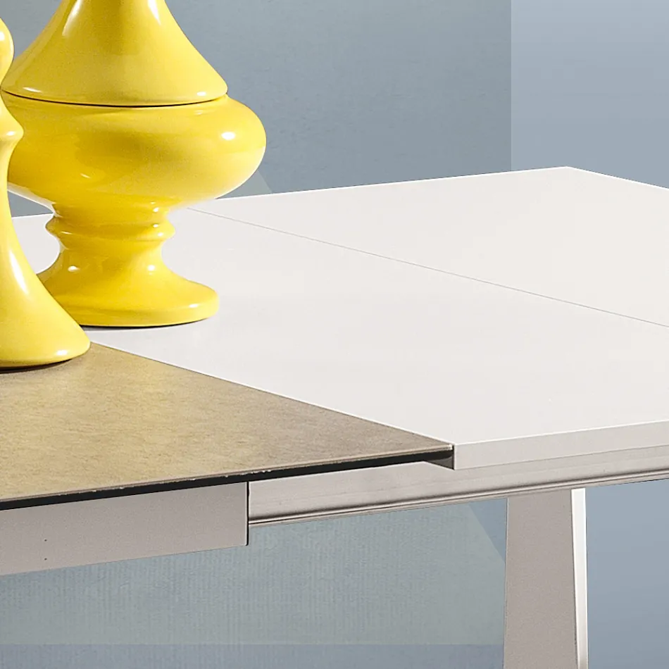 Masa extensibila din sticla ceramica Fokos Terra Finish Made in Italy - Ariel Viadurini