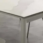 Masa moderna extensibila cu blat din sticla ceramica Filadelfia Viadurini