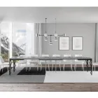 Masa extensibila moderna din lemn melaminat si blat din fier - Marella Viadurini