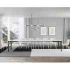 Masa extensibila moderna din lemn melaminat si blat din fier - Marella Viadurini