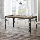 Masa extensibila moderna din lemn melaminat si blat din fier - Marella Viadurini