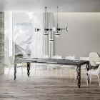 Masa extensibila moderna din lemn melaminat si blat din fier - Marella Viadurini