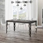 Masa extensibila moderna din lemn melaminat si blat din fier - Marella Viadurini