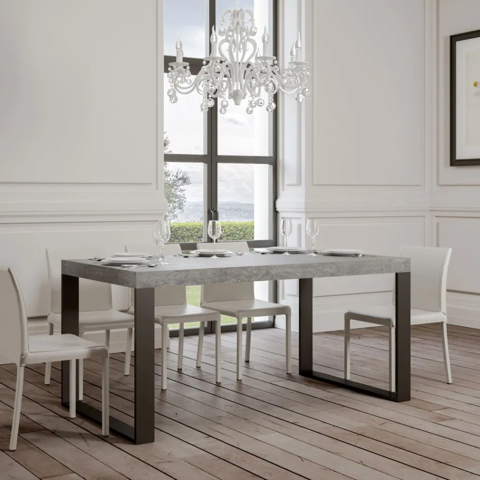 Masa extensibila moderna din lemn melaminat Made in Italy - Badesi Viadurini