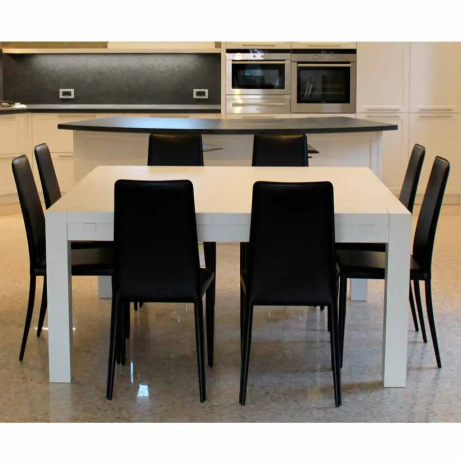 Extensie de masă modernă din lemn masiv de stejar, 160x160cm, Jacob Viadurini