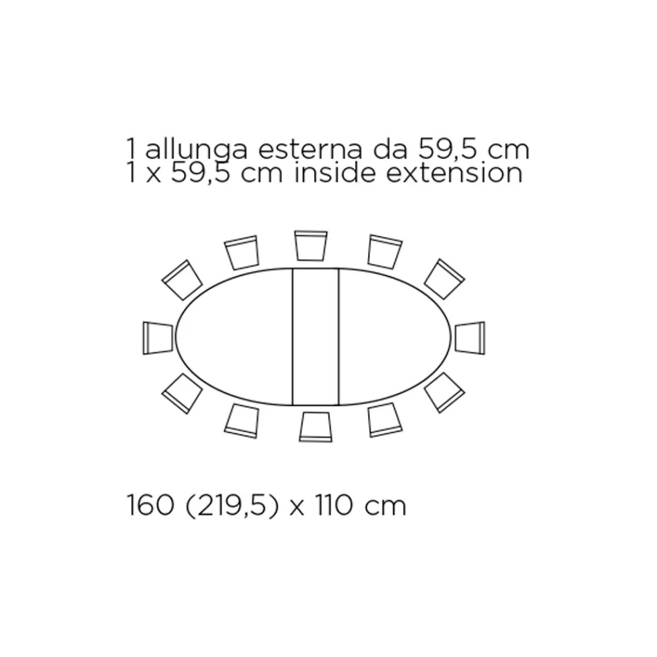 Masa de sufragerie rotunda extensibila din laminat Made in Italy - Dolari Viadurini