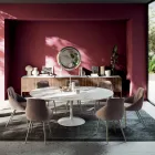 Masa de sufragerie rotunda extensibila din laminat Made in Italy - Dolari Viadurini