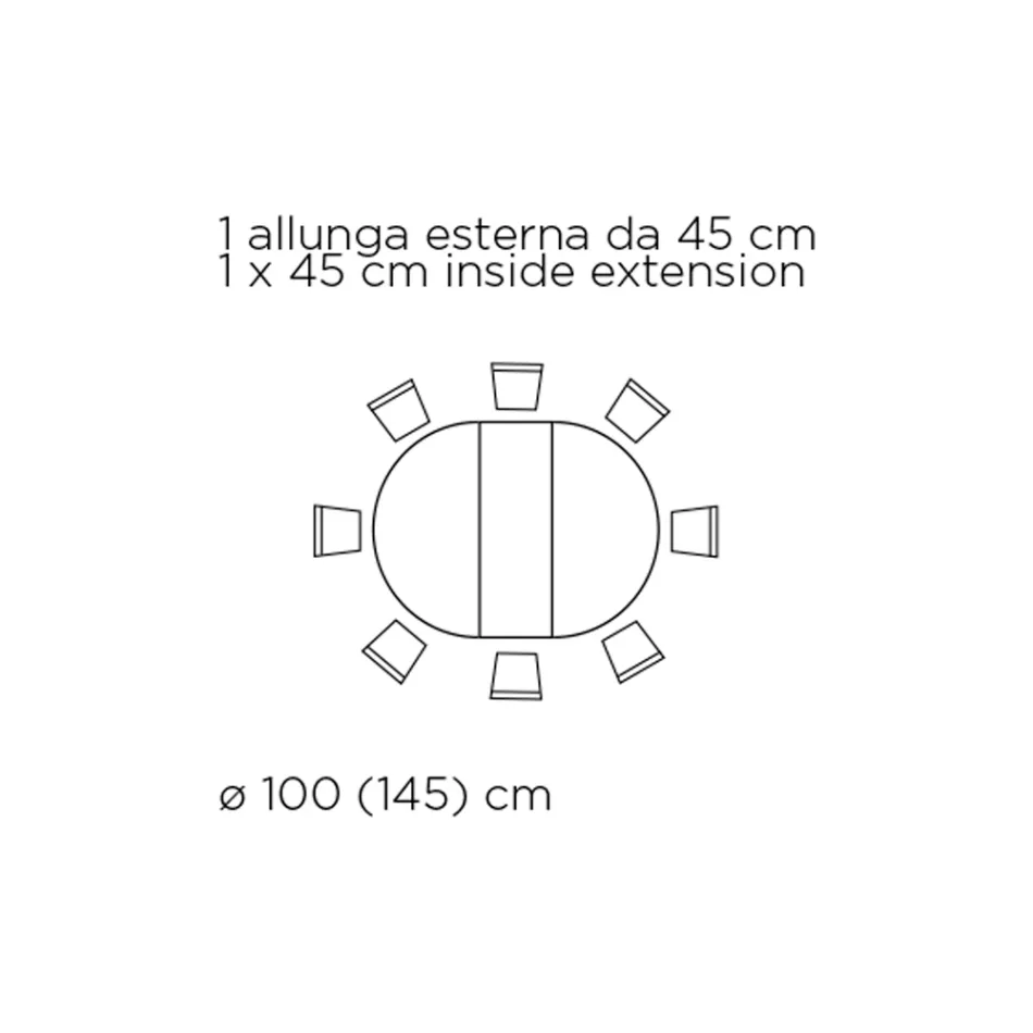 Masa de sufragerie rotunda extensibila din laminat Made in Italy - Dolari Viadurini