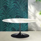Masă extensibilă Saarinen Tulip, H 74 cm, din ceramică Florim Calacatta aurie lucioasă - Scarlet Viadurini