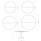Masă extensibilă Saarinen Tulip, 74 cm, în ceramică lucioasă Statuario Florim - Stacojiu Viadurini