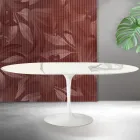 Masă extensibilă Saarinen Tulip, H 74 cm, din ceramică mată Florim Statuario - Stacojiu Viadurini