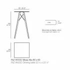 Masă înaltă de design pătrat din lemn și Hpl, 4 bucăți - Faz Wood de Vondom Viadurini