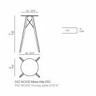 Masă rotundă înaltă, din lemn și Hpl, 4 bucăți - Faz Wood de Vondom Viadurini