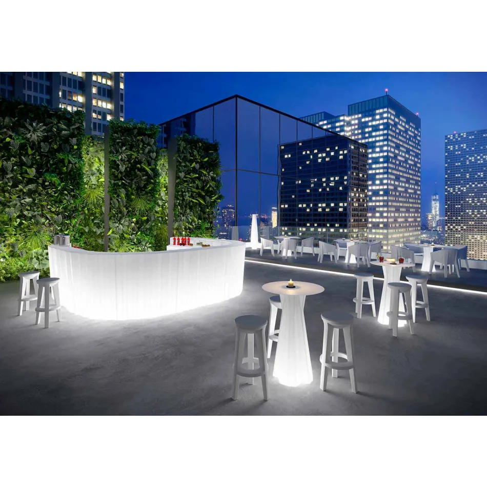 Masa in aer liber cu baza luminoasa si blat Hpl Made in Italy - Tinuccia Viadurini