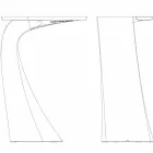 Design masă în aer liber H 100 cm, din polietilenă, Wing Vondom Viadurini