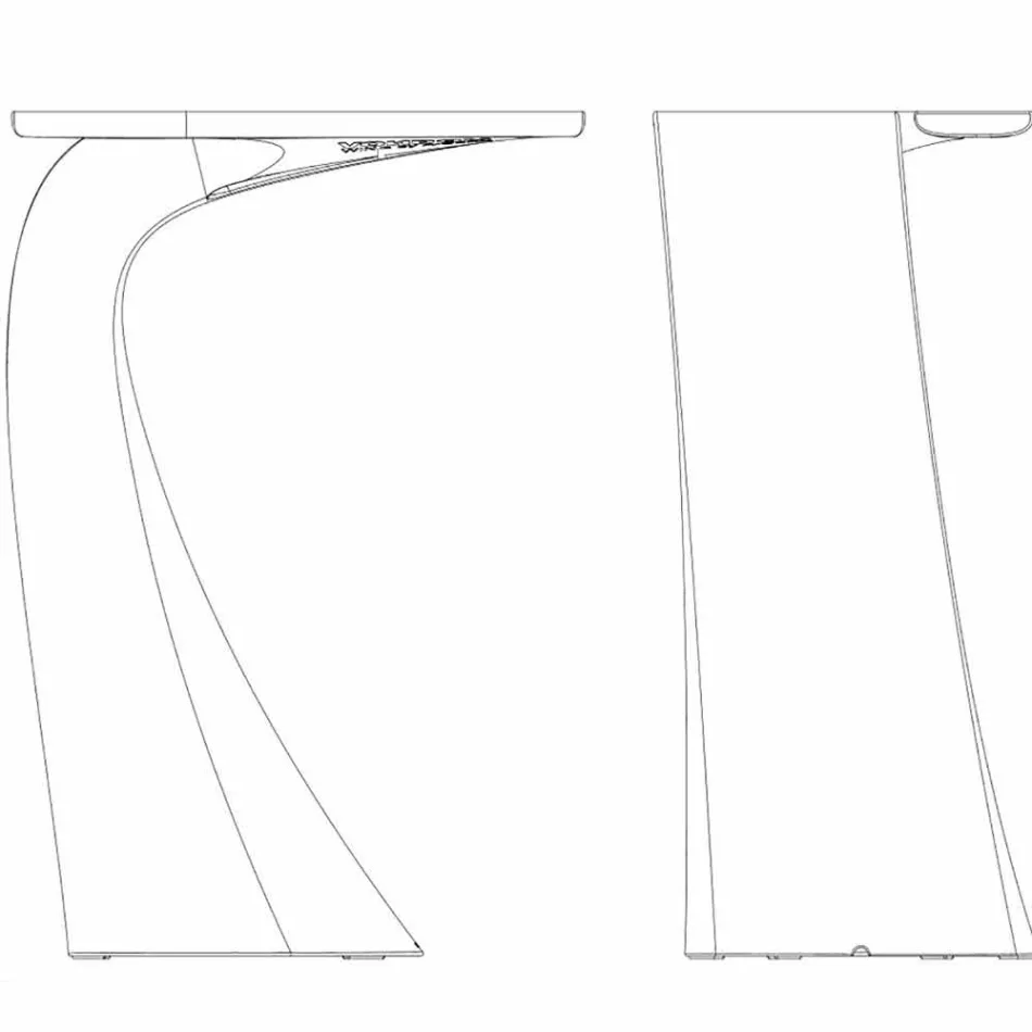 Design masă în aer liber H 100 cm, din polietilenă, Wing Vondom Viadurini