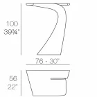 Design masă în aer liber H 100 cm, din polietilenă, Wing Vondom Viadurini