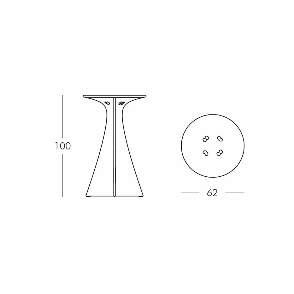 Masă înaltă de design modern, din polietilenă - Jet Next by Slide Viadurini