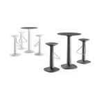 Masa rotunda inalta din polietilena cu blat HPL Made in Italy - Pito Viadurini