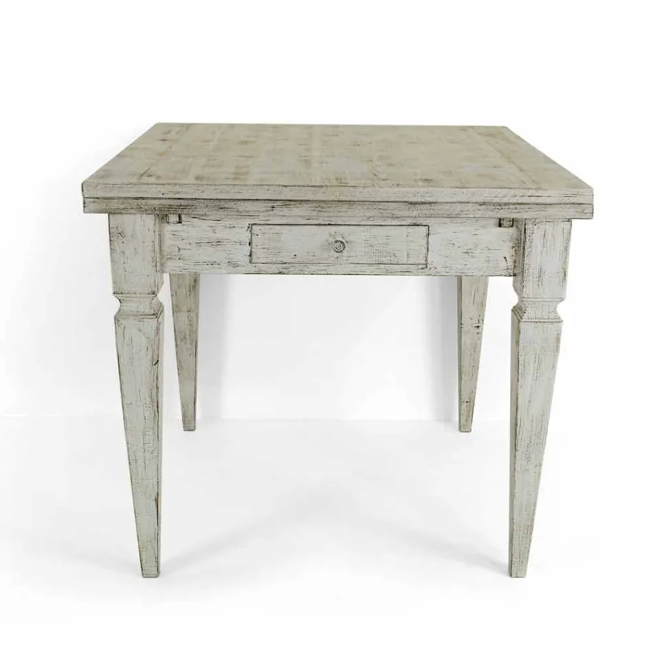 Masă extensibilă Artizanală Până la 170 cm în lemn Fabricat în Italia - Marsilia Viadurini