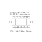 Masa cu extensii integrate si baza din otel nurca fabricata in Italia - dalmata Viadurini