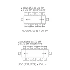 Masa cu extensii integrate din ceramica si otel Made in Italy - Dalmata Viadurini