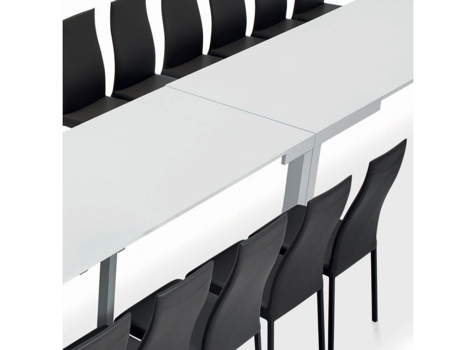 Masa cu extensii interioare si margine rabatabila din laminat Made in Italy - Gordito Viadurini