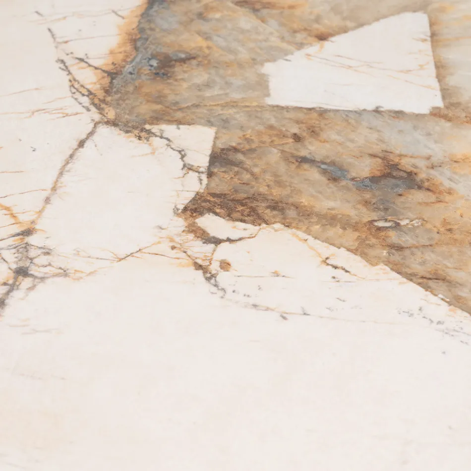 Masa cu Blat Ceramic si Baza din Teak Masi Made in Italy - Bluza Viadurini