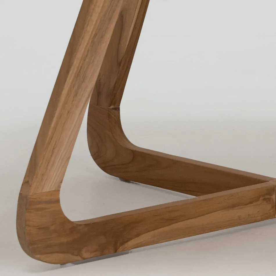 Masa cu blat Okumè cu finisaj Microciment Made in Italy - Bluza Viadurini