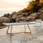 Masa cu blat Okumè cu finisaj Microciment Made in Italy - Bluza Viadurini