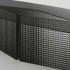 Masa cu blat din sticla modelata si baza din sticla topita si metal - Foglietto Viadurini